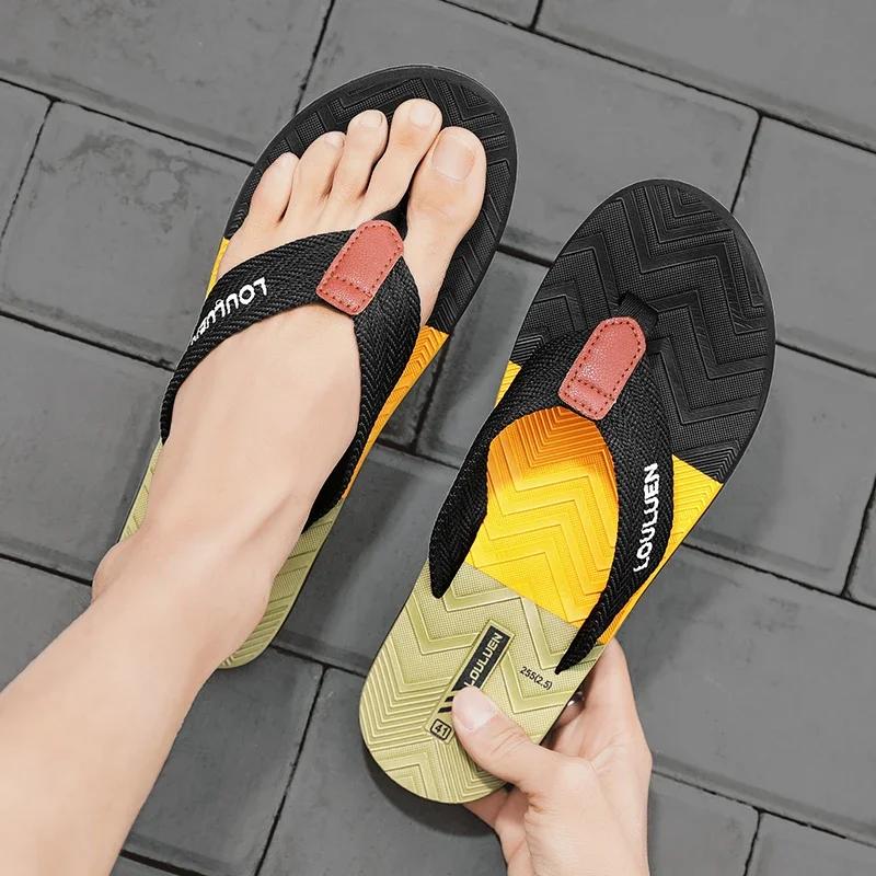 Men Flip Flops Slides  Trend Summer Anti-skid Man Slippers Outdoor Light Casual Beach Male Sandals Household Slides for Men