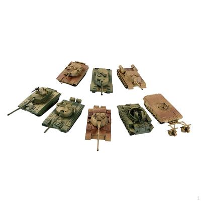 8 peças 1/72 kits de modelo de tanque quebra-cabeça jogos construção brinquedos faça você mesmo montar para exibir crianças