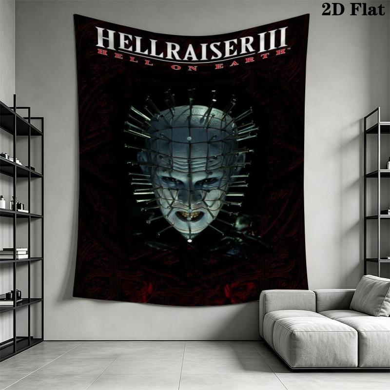 Hellraiser Wall Tapestry Aesthetic Wall Hanging Printed Fabric Blanket Decorative Tapestries for Bedroom Living Room Home Decor