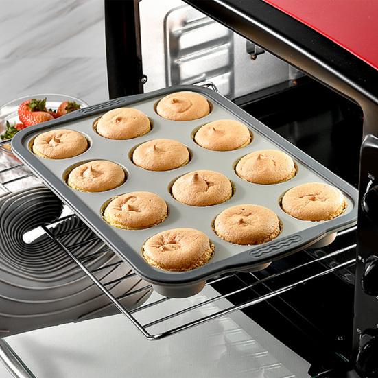 Cupcake Maker Mold Silicone Muffin Pan for Baking, 6/12-Cavity Easy Release Cake Flexible Baking Cups Mold, Food Grade Nonstick Kitchen