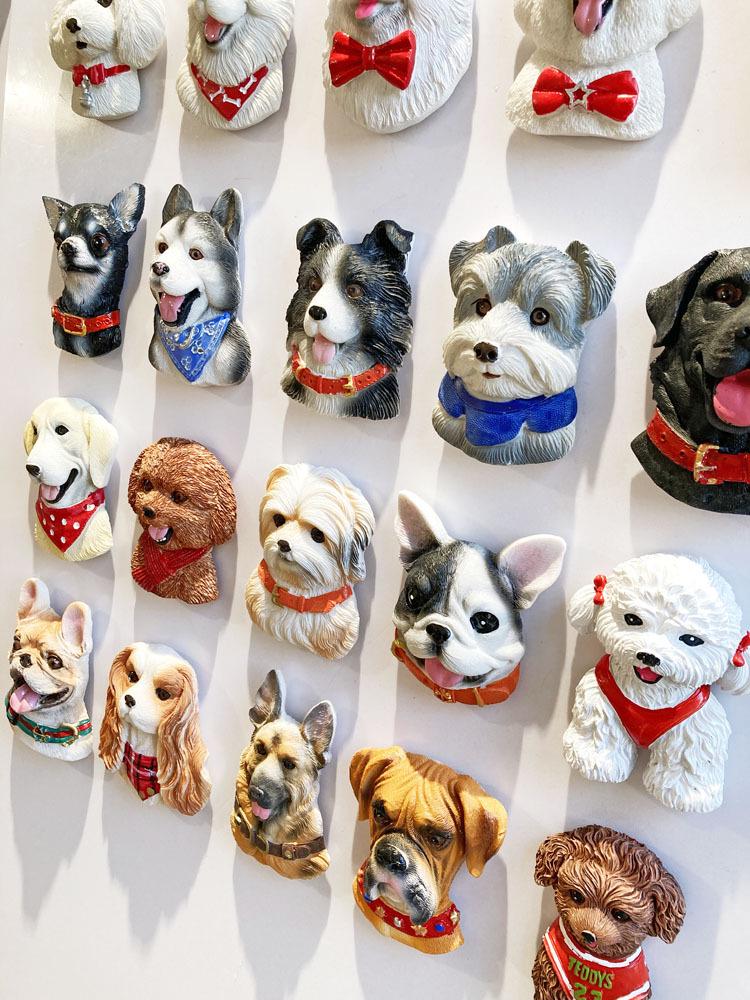3D Shiba Inu & Pomeranian Dog Fridge Magnet - Teddy Magnetic Pet Decor Sticker