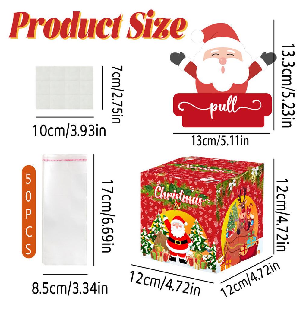 Santa Red Christmas Paper Money Box Festive Celebration Decor And Giving Gift