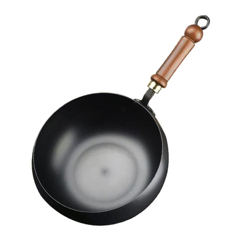 Jincun Zhangqiu Wrought Iron Non-Stick Flat Bottom Wok