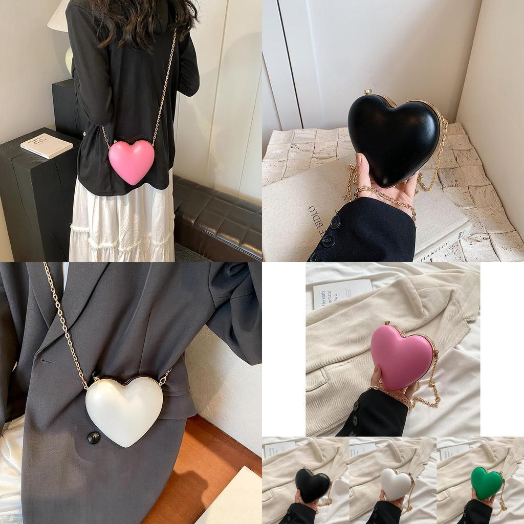 Chic Heart-shaped Crossbody Bag Trendy Street Style 2024 New Women's Fashion