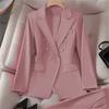 Blazer a tinta unita e a quadri da donna, Giacca da completo in misto cotone poliestere stile urbano, Blazer da pendolare per l'ufficio