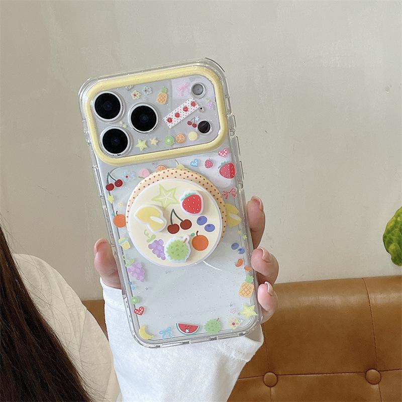 Sequined Magnetic Fruit Holder for iPhone 17/16 Pro Max/15/14 Cases