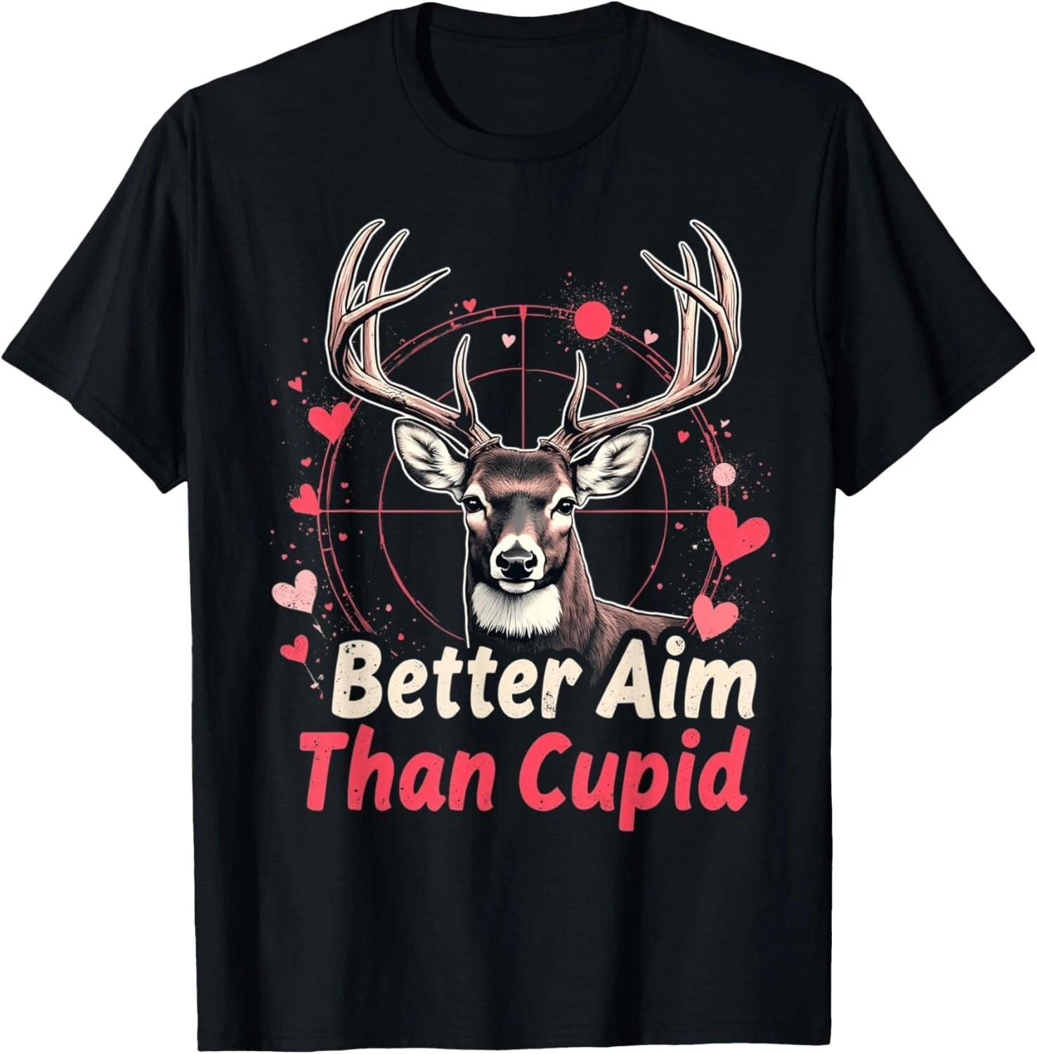 

I Aim Better Than Cupid Valentines Deer Hunting For Boys kid Gift Unisex T-Shirt XL