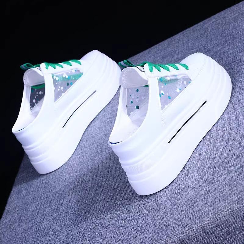 Baotou Half Slippers Women's Thick Bottom Heightening Summer Wear Breathable Mesh Sandals