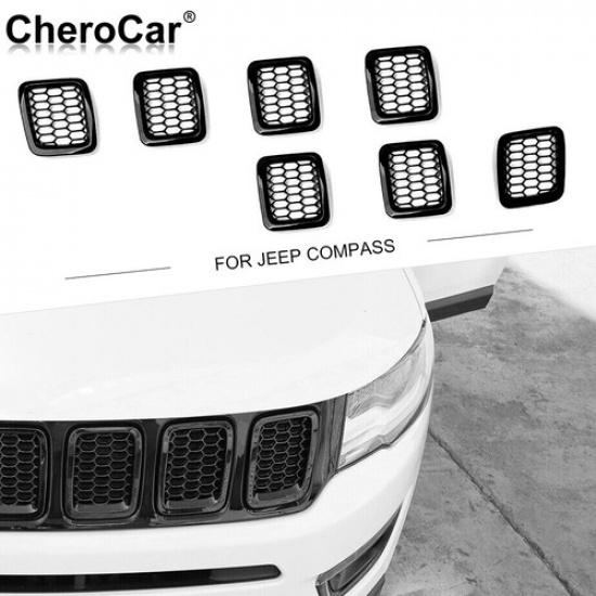 Front Center Grille Ert Cover Trim Decorative for Jeep Compass 21+Accessories