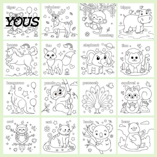 Easy Trace Line Drawings Children's Coloring Book, with Cute Animal Theme, Thick Paper Sketchbook, Kids Fun Pictures for Toddlers Drawing And Painting