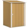 Garden Tool Shed In Galvanized Steel with Hinged Door, 100x104x160 Cm, Yellow