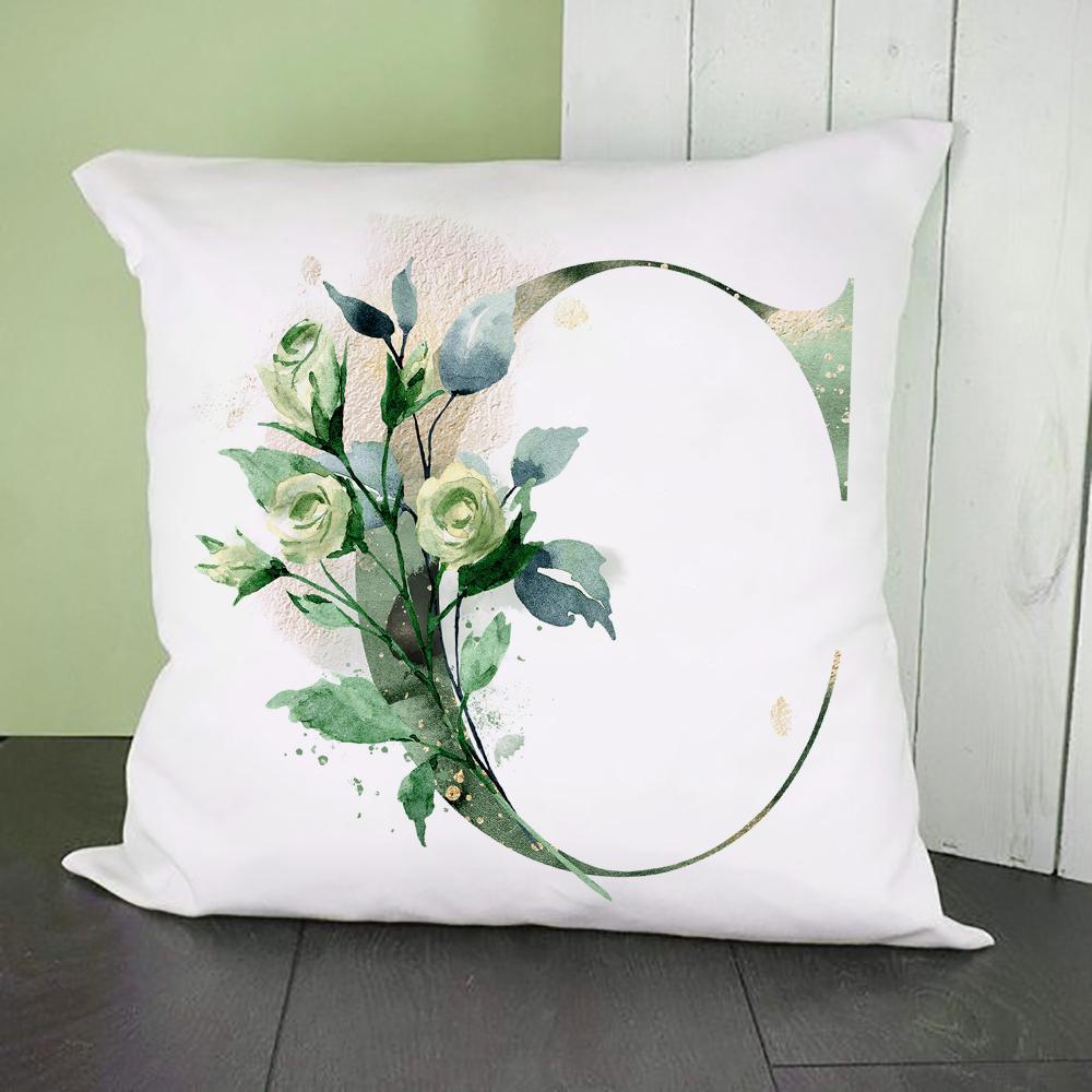 Green Alphabet A B C Printing Pillow Cases Fashion English Letter Home Sofa Living Room Car Decorative Pillowcase Cushion Cover