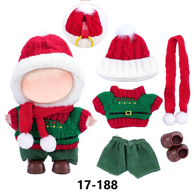 New Christmas Clothes For 17cm Labubus Mini Doll Clothes Outfit Hat Clothes for Labubu I II III Doll Accessories Party Game Toys