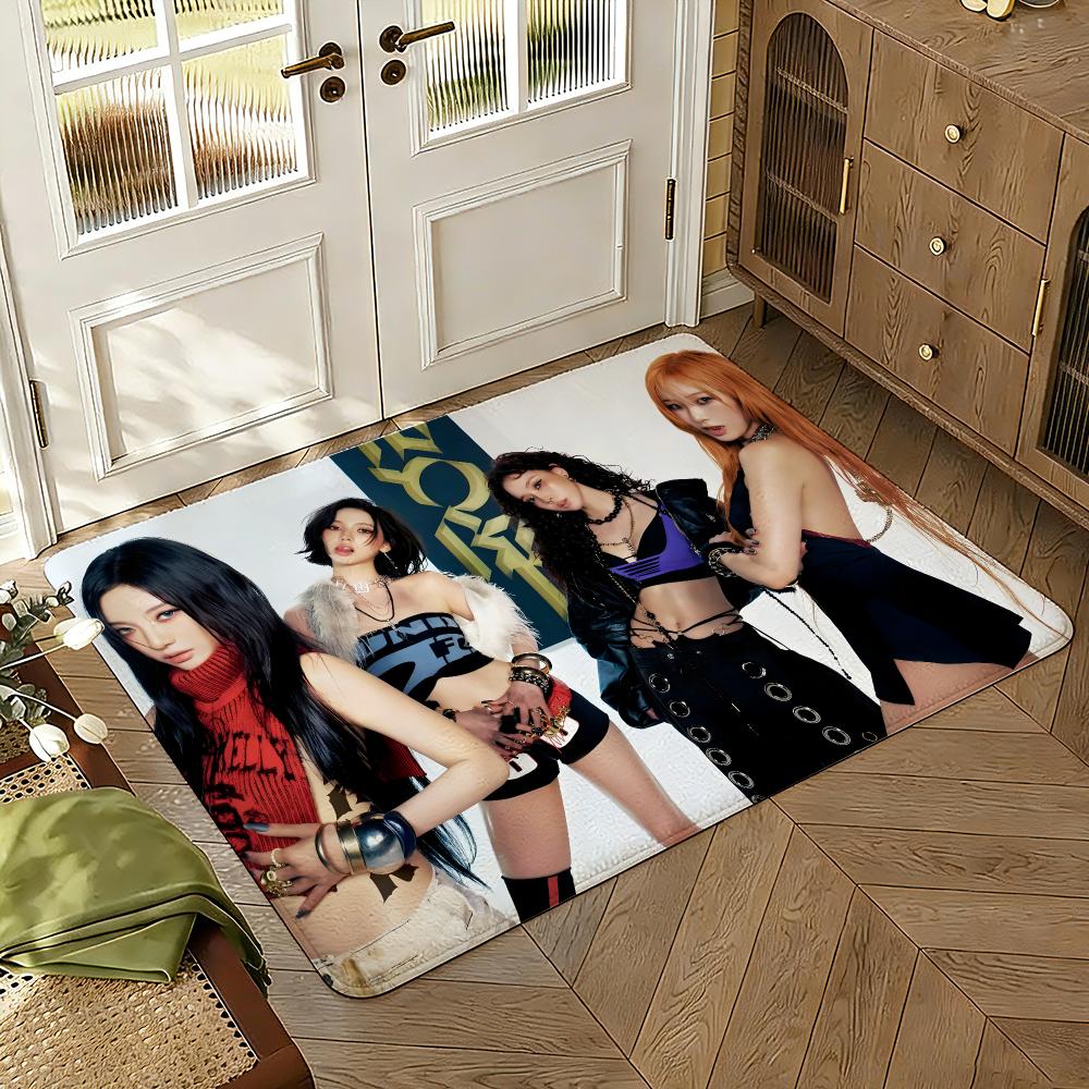 Kpop Lemonade Music Floor Mat Soft Thickened Absorbent Non-Slip Bedroom Living Room Door Mat Home Decor Flannel Rugs