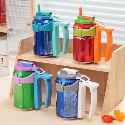 Design Pieghevole Copri Lattine di Soda Set Tappi Riutilizzabili Portatili per Barattoli A Prova di Perdite Presa Comoda Portabottiglie per Lattine di Soda con Coperchio
