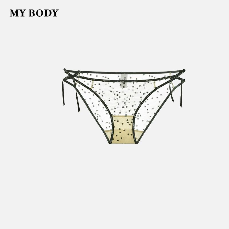 

Женские трусы-слипы с высокой посадкой из технического флокированного кружева mybody M