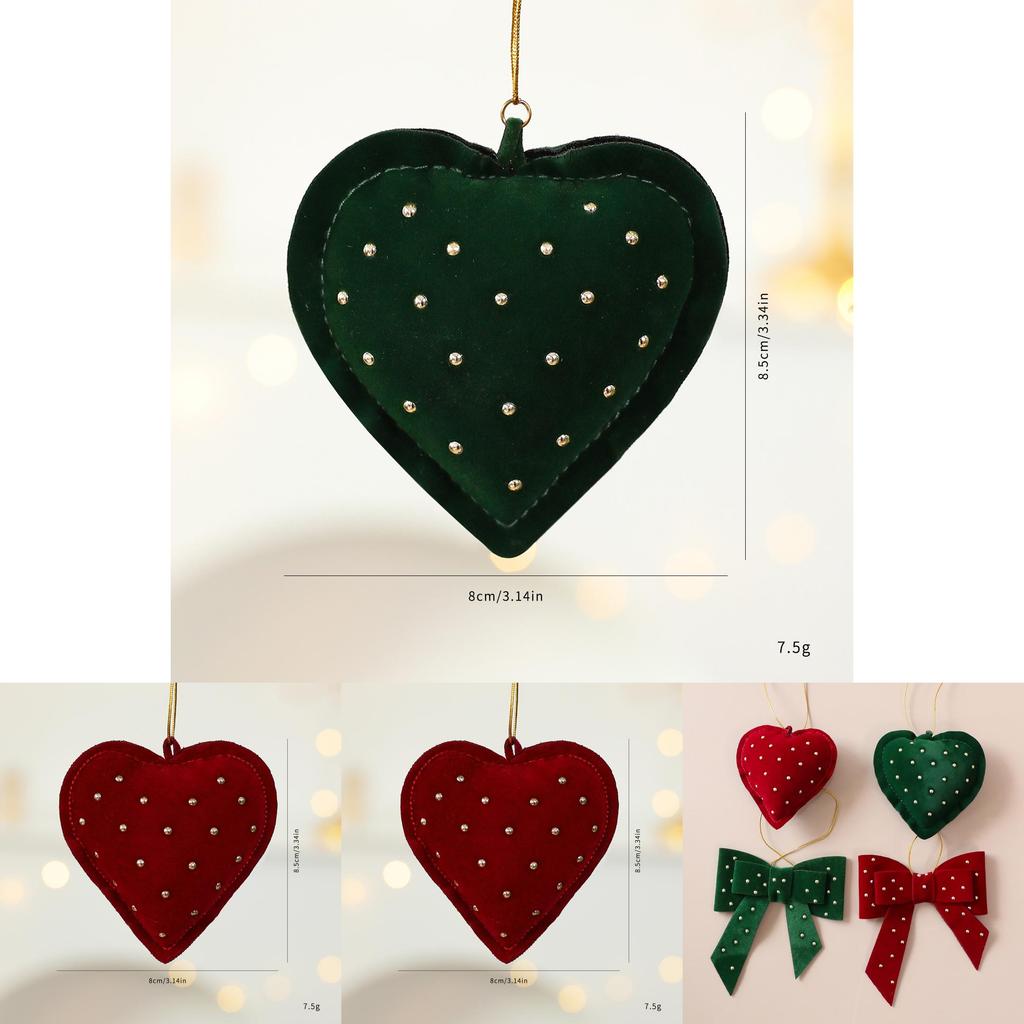 Julpaketstillbehör Med Hjärtformade Tygdekorationer För Julen