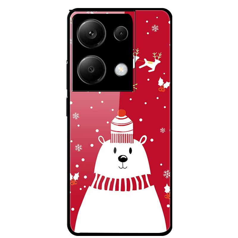 

Жесткий стеклянный чехол для Redmi Note 13 4G, роскошный защитный чехол для телефона Funda для Redmi Note13 Pro, модный, с Рождеством, закаленное заднее стекло -Redmi Note 13 Pro