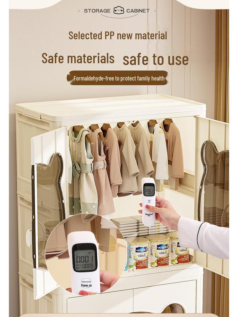 Infant Folding Plastic Storage Cabinet: Simple Children's Wardrobe
