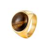 Vintage Tiger'S Eye Ring Saturn Ins Wind Girl Niche Design Ring Titanium Steel Jewelry Premium Durable Quality