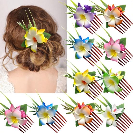 Hair Comb Artificial Flower Design Anti-slip Teeth Hair Organizer Comb Updo Bun Hair Styling Accessory