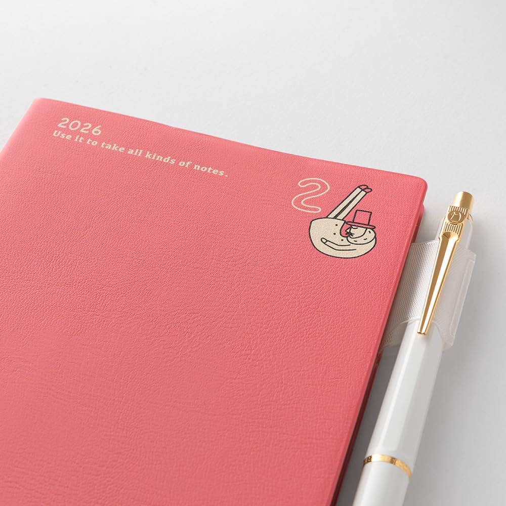 Midori Pocket Diary, 2026 A6 Monthly, Old Man Pattern, 22370006 (Starts January 2026)