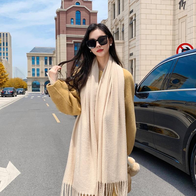 Mink hair scarf light luxury high-end imitation cashmere scarf women's winter Korean atmosphere men's shawl scarf autumn and winter
