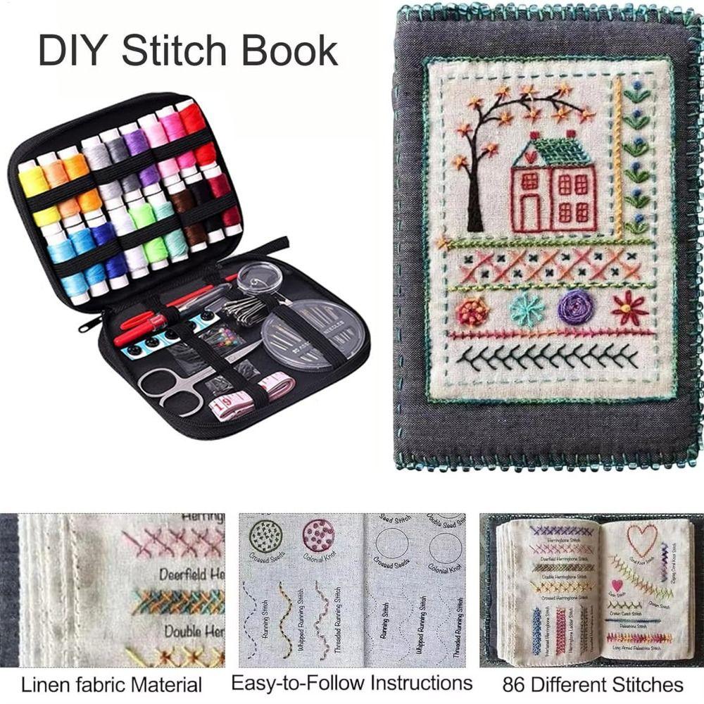 86Pcs/Set Handmade Needlework Embroidery Stitch Book Kit Embroidery Sewing Book  Craft Learning