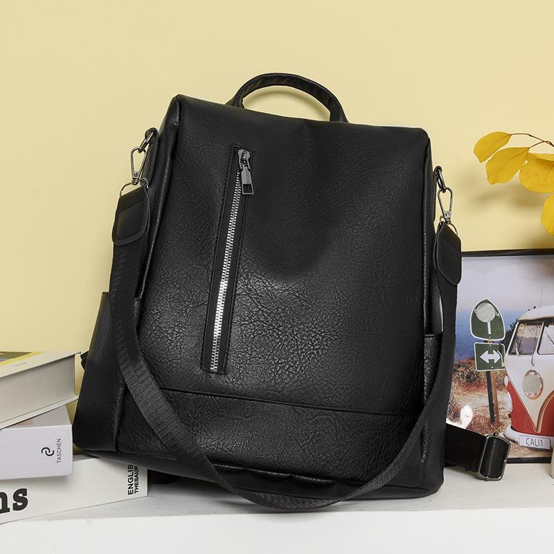 

Korean version of the new fashion soft leather women s casual backpack, light anti-splashing water shopping storage cross-body anti-theft backpack 33*15*33