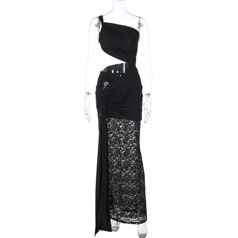 Damen Bandage Hollow Out Spitzenröcke Zweiteiliges passendes Set 2025 Unregelmäßige Oberteile Lange Kleider Anzug Strandurlaub Party Outfit