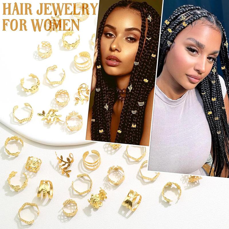 Legierung Gold Silber Zopf Haarring Dreadlock Haarring Hippie Stil Haaraccessoires Loc Haar Schmuck Für Zöpfe Für Mädchen Frauen