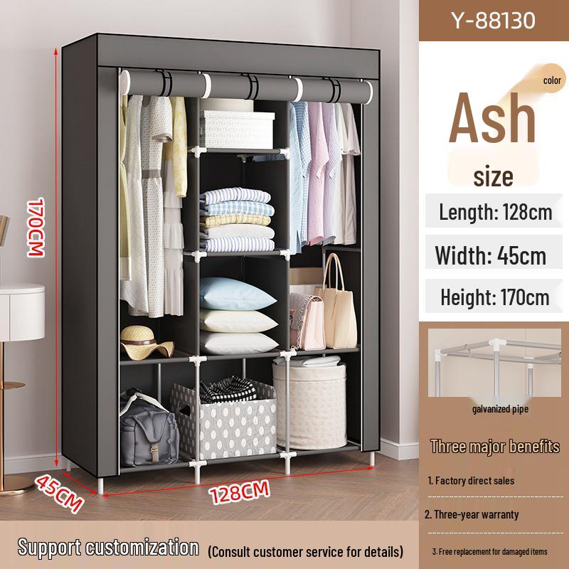 Large Capacity Non-Woven Fabric Wardrobe with Steel Frame & Folding Design