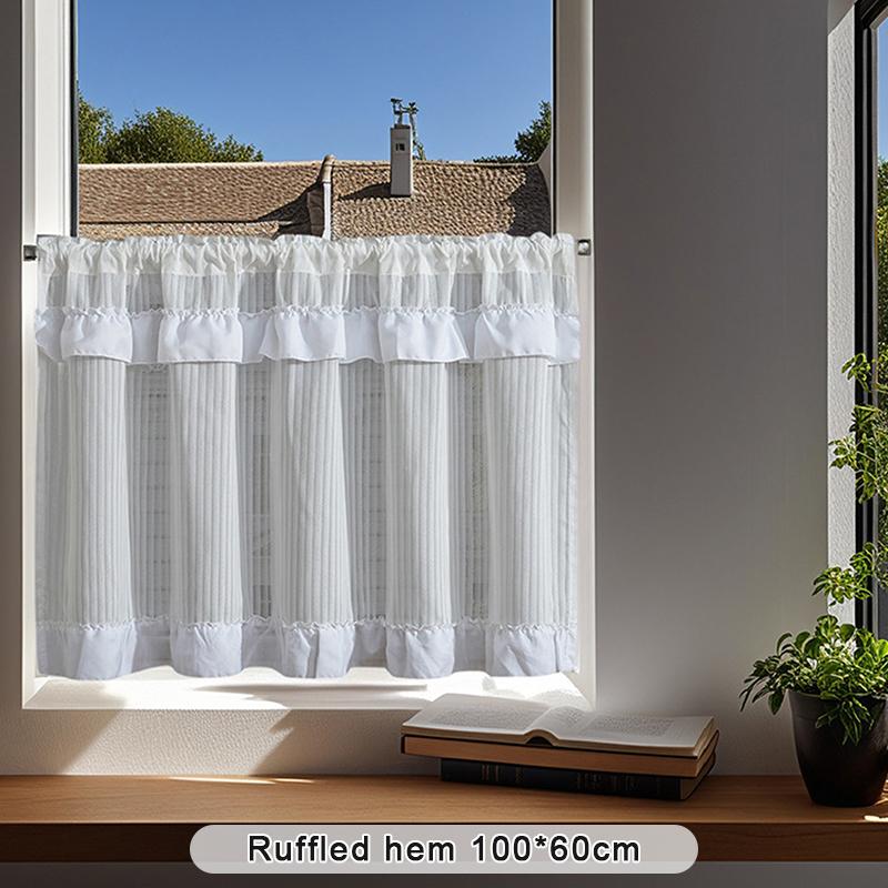 Modern Simple Solid Color Venetian Blinds Curtains Punch-Free Coffee Curtains Cabinet Blocking Curtains Short Curtains