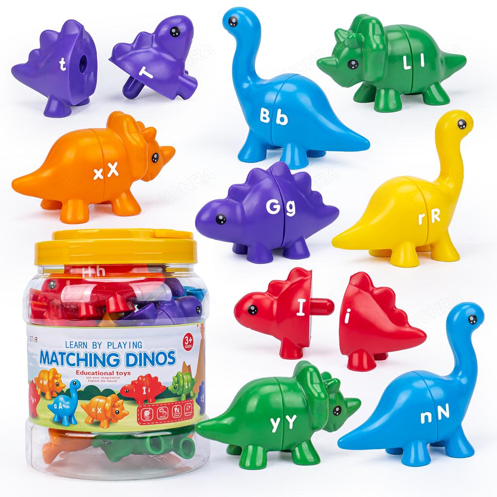 Matching Dinosaur Toy With Storage Bucket Montessori Toys for Kids Counting Learning Toys for Toddlers Children Development Game