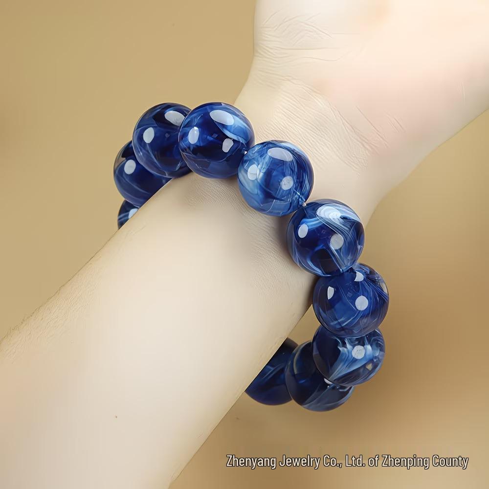 New Unisex Middle Eastern Blue Honey Amber Bead Bracelet