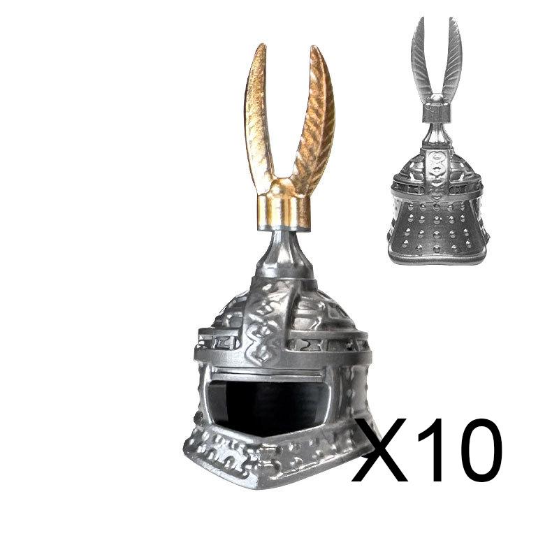 MOC Bausteine Mittelalter Ritter Soldat Actionfiguren Waffen Zubehör Schwert Speer Umhang Weste Helm Rüstung Geschenk Spielzeug Stein