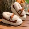 Fashion Cute Bowknot Fur Cotton Padded Shoes Women 2024 Faux Fur Warm Platform Snow Boots Woman Non Slip Thick Sole Winter Boots Female