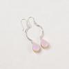 Rose Chalcedony Gemstone 925 Sterling Silver Jewelry Handcrafted Earrings 2.60" EE-43-15