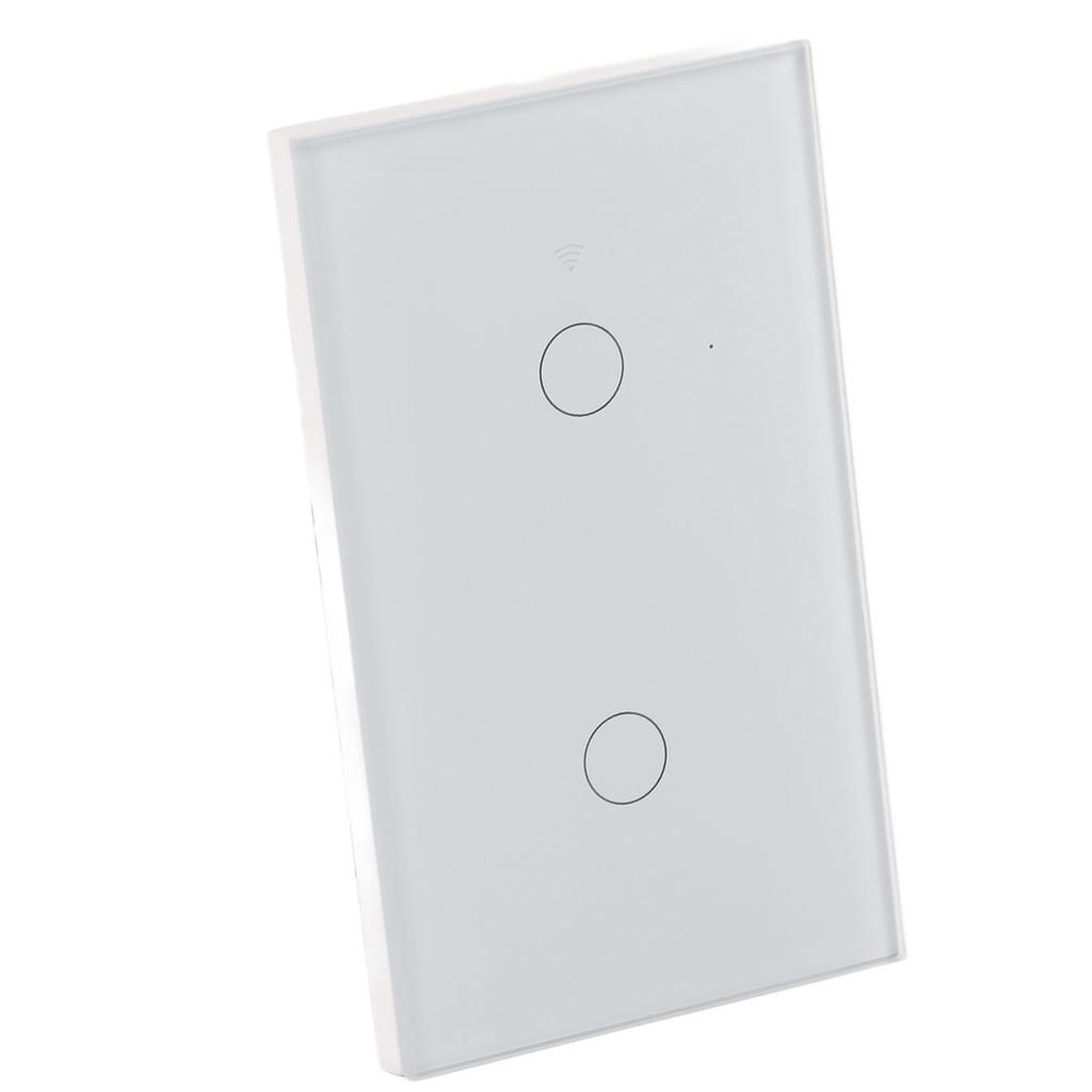 WiFi Touch Screen Switch Single Circle for Alexa Google 2?Way AC (White )