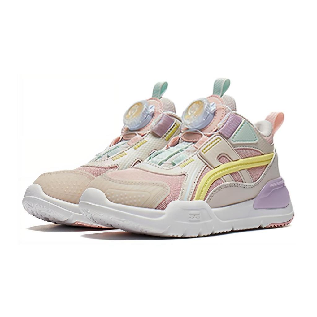 Li Ning Comfortable Versatile Durable Mid-Top Kids Running Shoes Kids Running Shoes Pink White YKNT122-2