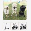 Stroller Hook Phone Stand Organizer 360 Degree Rotation Storage Hook Dual Function Stroller Phone Holder for Shopping Bags Bike Black