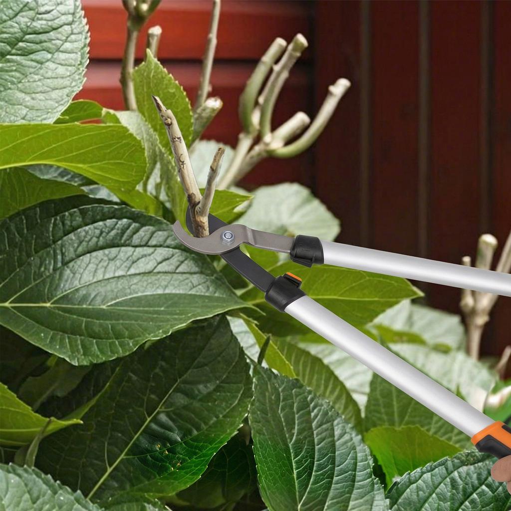 Garden Shears, Set of 4, Hedge Trimmer, Loppers, Pruners, Folding Saw, Aluminum Handle