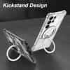 Clear 360° Kickstand Holder Case For Samsung Galaxy S26 S25 S24 S23 S22 Ultra Plus FE A16 A36 A56 A17 A37 A57 Hard Acrylic Cover