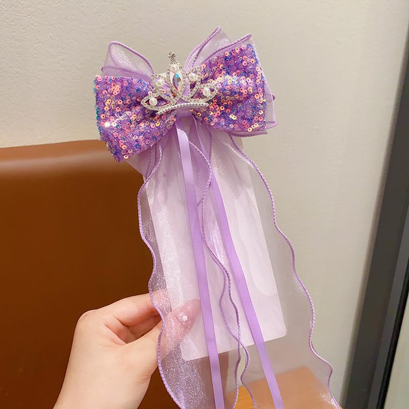 1 Frozen Snowflake Hairpin Large Bow Hairpin Top Clip Girl Princess Clip Hairpin Headpiece