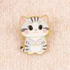 Decorative Brooch Enamel Cartoon Cat Shape Zinc Alloy Lapel Pin Sweater Dress Suit Lapel Badge Versatile Outfit Accessory