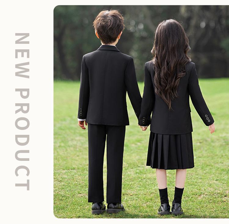 Academy Style School Uniform Set for Boys and Girls - Black Suit Graduation Attire