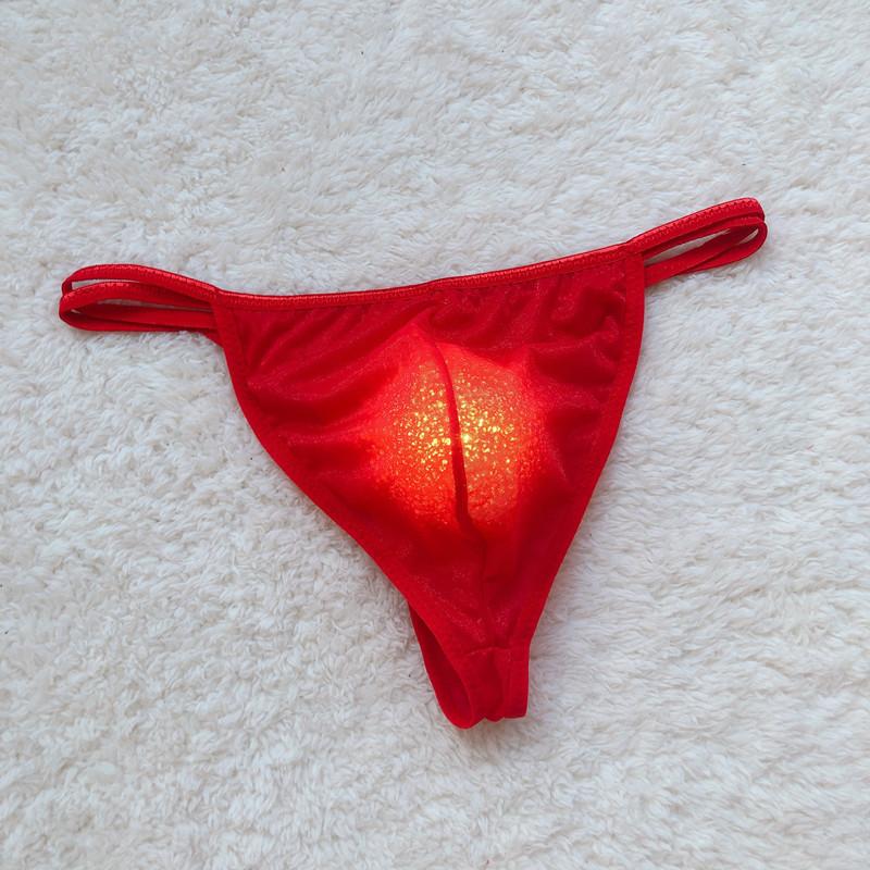 Men Breathable Thin Bag Underwear G-String Sexy Low-Waisted Comfortable Solid Color Underwear
