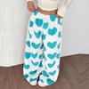 Women's Casual And Fashionable Printed Elastic Waist Loose Wide Leg Pants