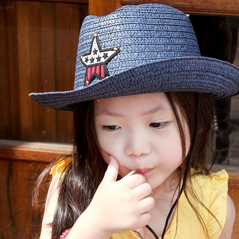 Breathable Bucket Hat Jazz Hat Straw Sun Cap Children Hats Pentagram Hat Cowboy Hat