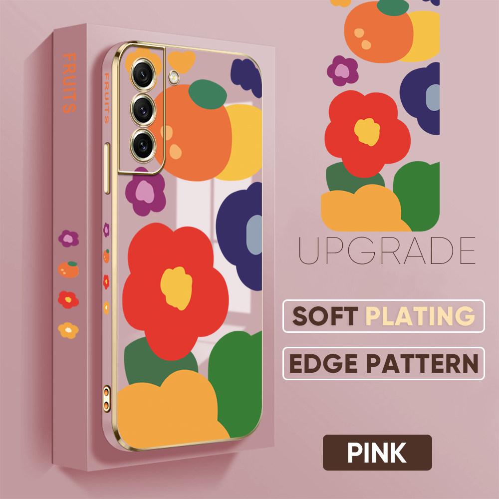 Colorful Printing Patterns Square Edge Pattern Casing Plated Phone Shell Luxury Plating Soft Phone Case for iPhone Motorola Moto OnePlus Samsung